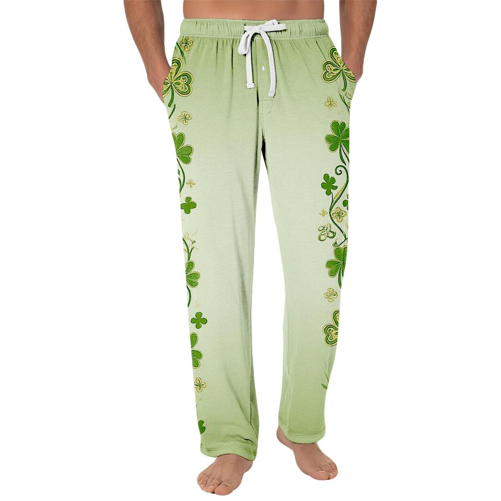 Gestreifte Pyjamahose Nachtwäsche Lässig Kordelzug Elastischer Bund Hose Bequem Gerade Yoga Lockere Hose