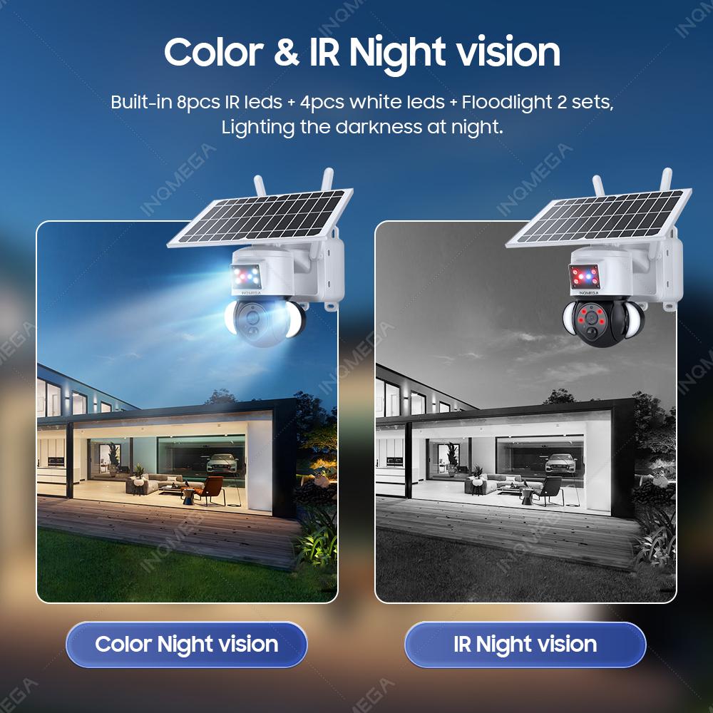 Kamera wideo do monitoringu bezpieczeństwa 2K 4MP 4G PTZ z panelem słonecznym, 32000 mAh, ładowanie akumulatorów litowo-jonowych