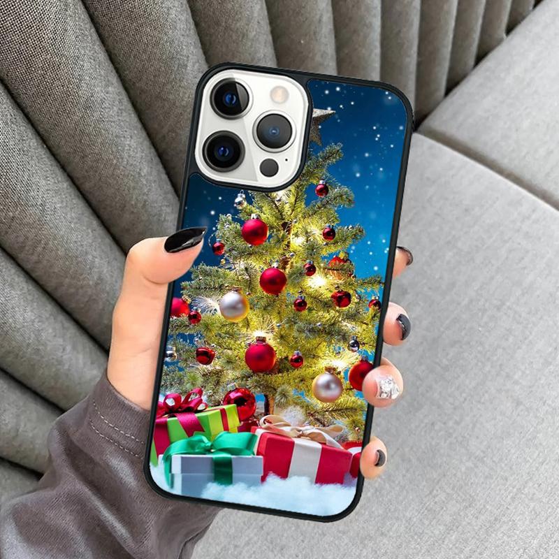 Merry Christmas Tree Phone Case For iPhone 16 15 13 14 Pro Max 11 12 Mini Plus 2022 XR XS MAX Shell Cover coque