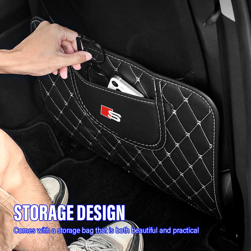 Car Seat Back Storage Protective Pad Prevent Kick Mat for Audi C5 C6 C7 A4 B6 B8 B7 A6 A3 A5 Q3 Q5 Q7 8P S3 S5 S1 S4 S2 RS3 RS4 RS5 RS6 RS8