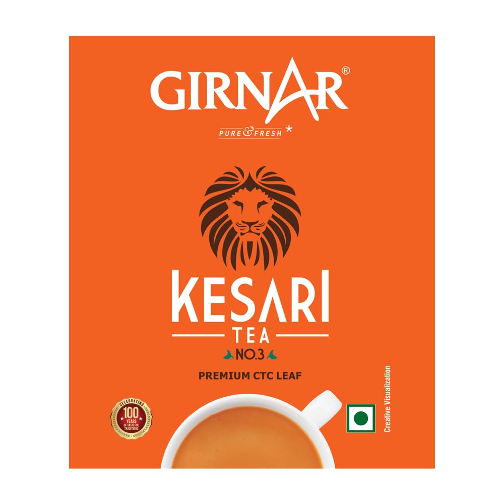 Chá Kesari Girnar Nº 3 Assam Folha Solta Chá Preto Pote de 1 Kg Aroma Rico Sabor Forte Infusão Diária Para Manhãs Tardes