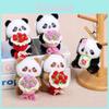Panda Flowers Plush Keychain With Pp Cotton Filling For Girls And Women Gift