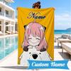Custom Name Adventure Cute Anya Beach Towel Microfiber Beach Towel, Lightweight and Quick-Dry, for Summer Travel, Swimming Pool Gift
