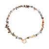 Large Special-shaped Pearl OT Buckle Necklace Femininity Simple Green Turquoise Necklace
