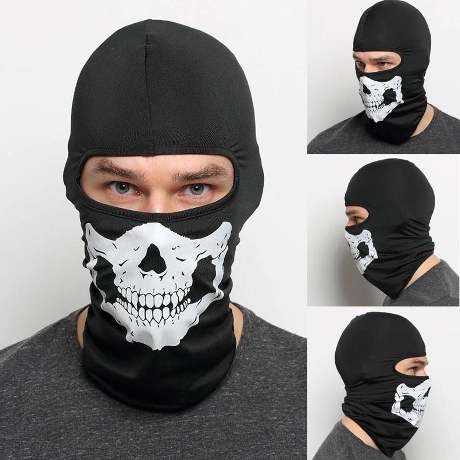 Multifunctional Skeleton Ghost Skull Motorcycle Face Mask Bandana Halloween Polyester Winter Caps Keep Warm Mask Bike For Adult