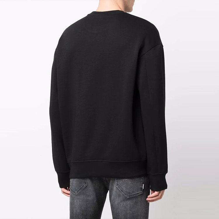 Emporio Armani FW21 Front Small Pocket Round Neck Pullover Sweatshirt Men Sweatshirt Black 6K1M87-1JHSZ-0999