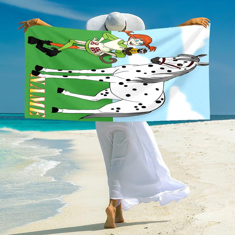 Personalized Girl Horse Adventure Beach Towel Microfiber Beach Towel Thin Absorbent for Beach Swimming Yoga Bath Sports. 0910255