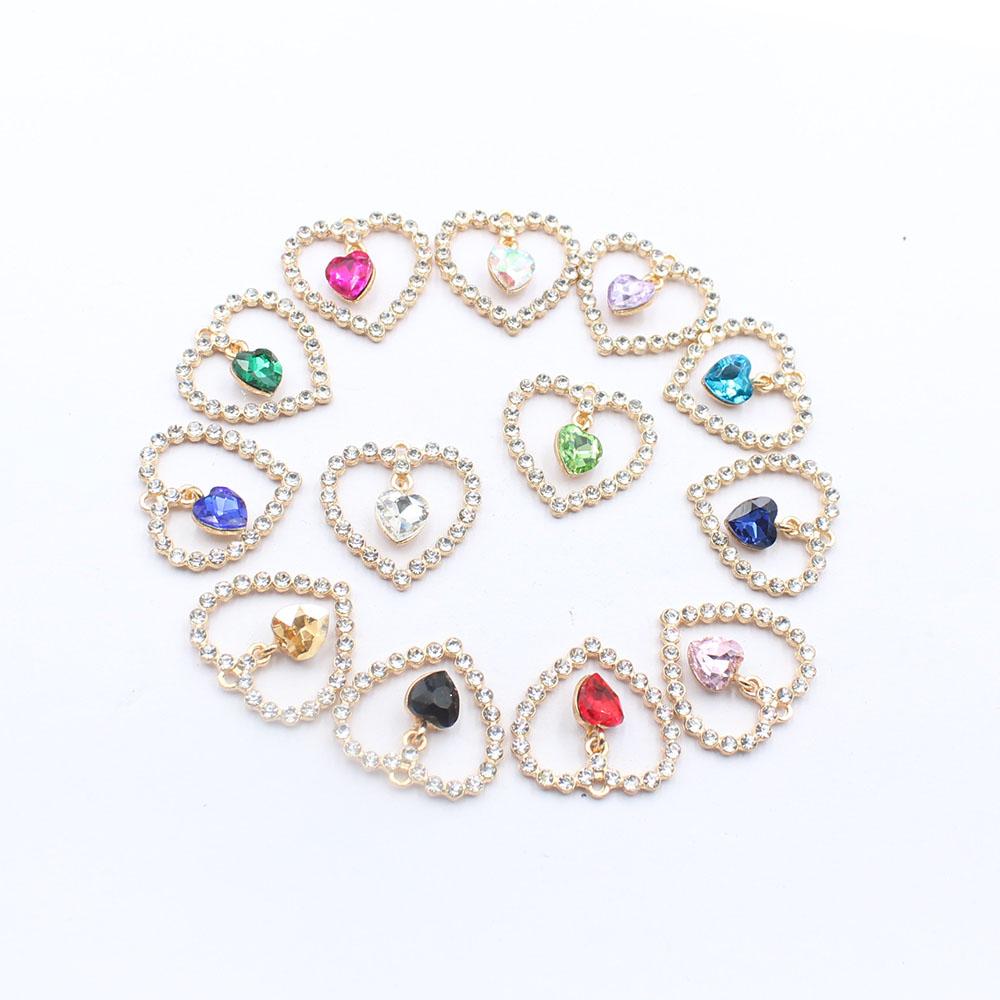 Fashion 5-piece 25 * 25mm heart-shaped alloy pendant accessories DIY clothing hair accessories necklace bracelet pendant