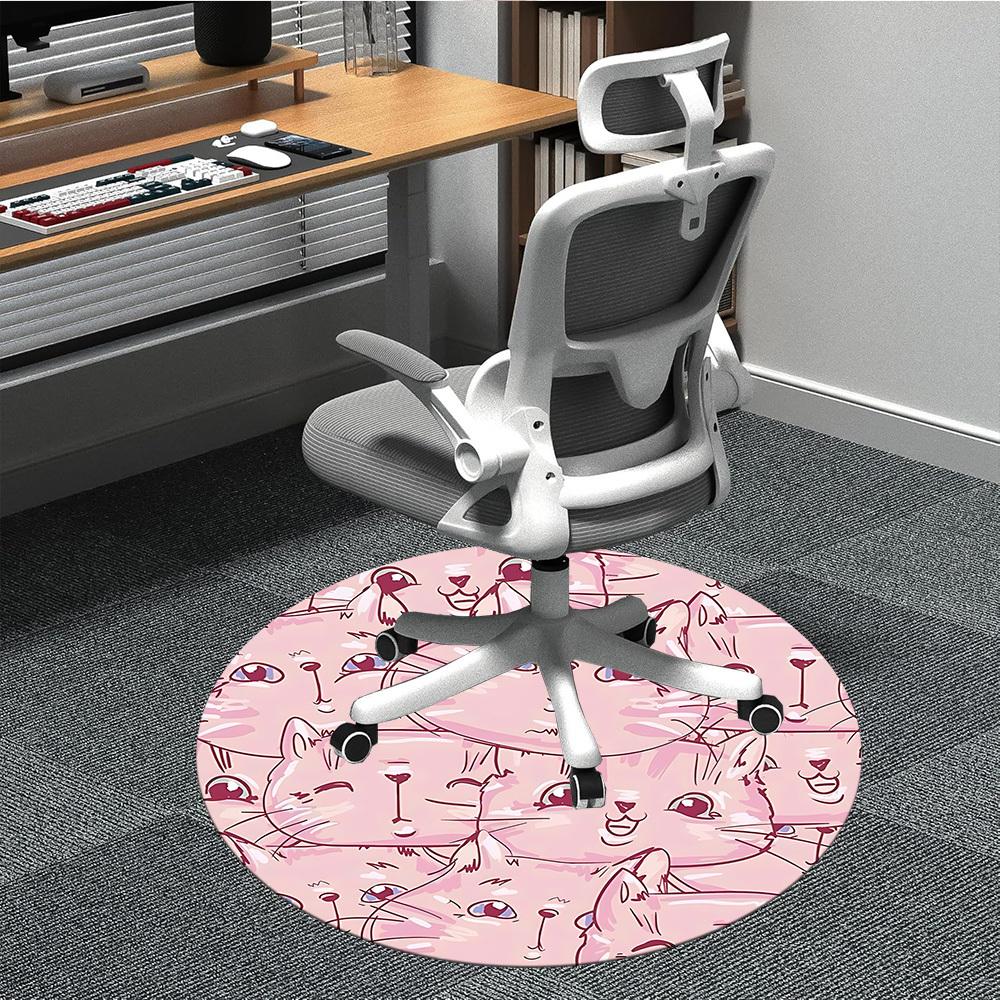 

1pc Cat Faces Chair Carpet for Office, Non-slip, Soft and Durable Office Rug for Interior Decoration, Perfect for Office yy260313066 80cm by 80cm