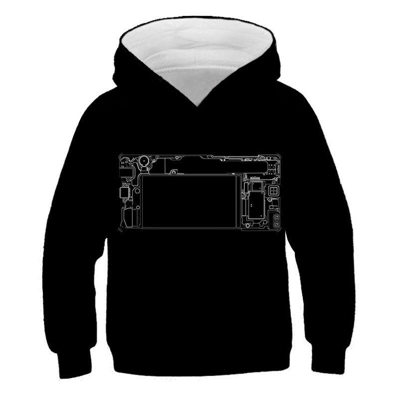 Electronic Chip Grpahic Hoodies for Men Clothing 3D Circuit Board CPU Printed Hooded Pullovers Funny Kids Hoodie Swaetshirt Tops