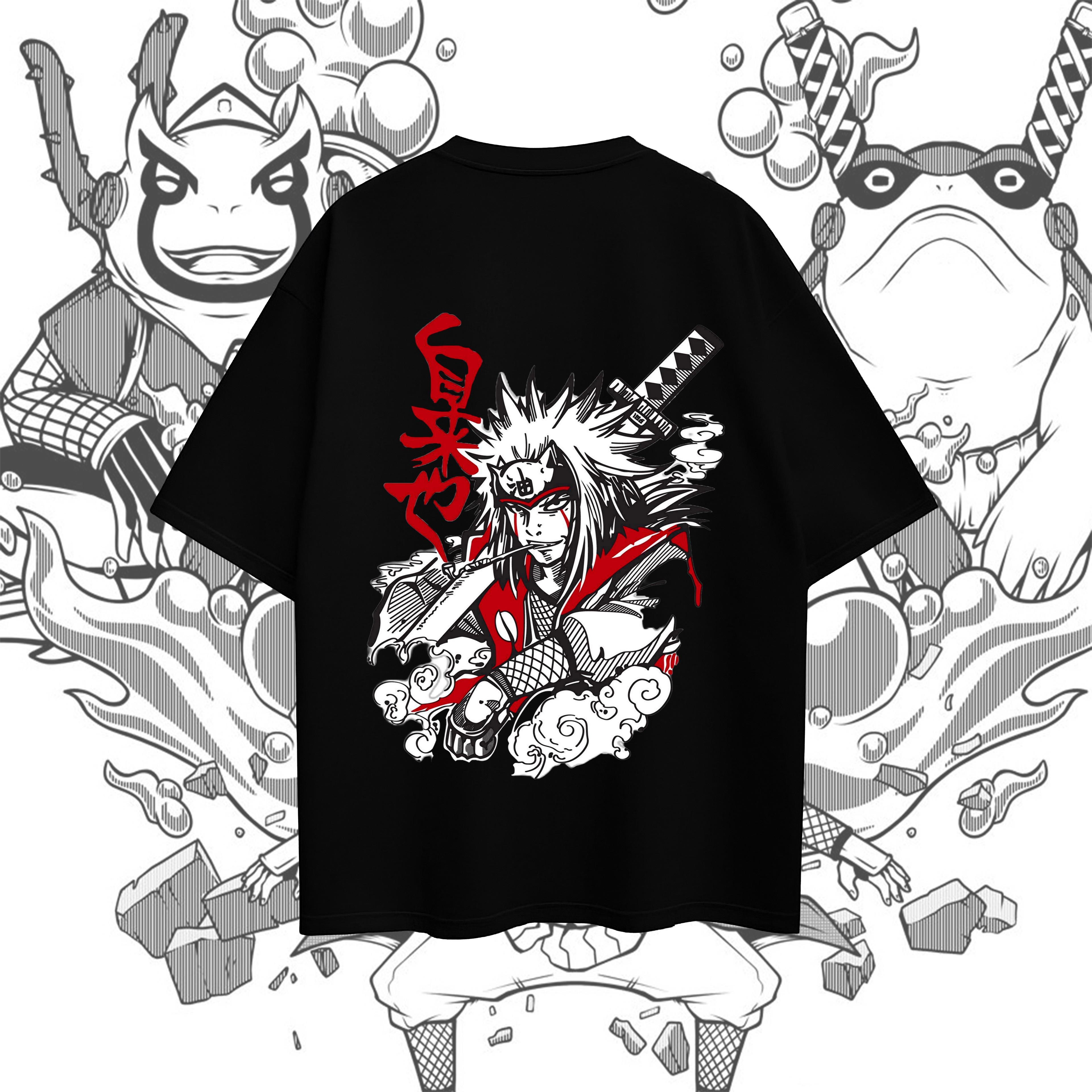 

Naruto Jiraiya Toad Sage Back Print T-Shirt Men Women Anime Graphic Cotton Short Sleeve Streetwear Tee S разноцветный