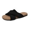 Roman woven cross slippers 2025 summer gentle fairy bohemian vacation beach slope heel cool slippers