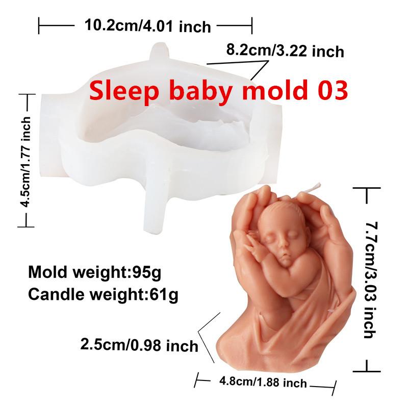 

3D Sleep Baby in Hand Candle Silicone Mold DIY Thanksgiving Mom Hand Child Candle Mold For Father s Day Home Decor Resin Gypsum
