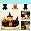 Halloween Spöke Svart Katt Festdekoration Plyschleksak Barn Gosedjur Rekvisita Kattdocka