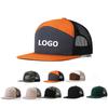 Custom Logo Text 7 Panel Flat Brim Baseball Cap Men and Women Mesh Truck Hat Summer Outdoor Adjustable Snapback Hip Hop Gorras