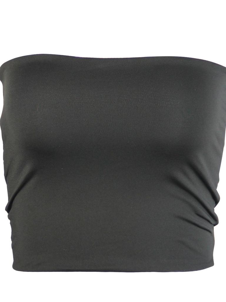 Straplez Tank Top Düz Renk CropTops Kadın Yaz Camiş Rahat Kaşkorse Moda Tüp Kadın Kolsuz Kırpılmış Y2K Giysileri