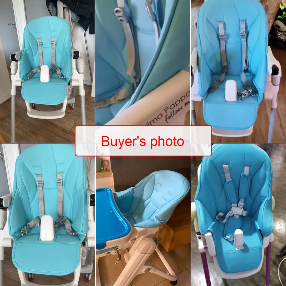 Baby Hight Chair Cushion For Prima Pappa Zero 3 Peg Perego Siesta Aag Baoneo PU Leather Replace Baby Feeding Chair Accessories