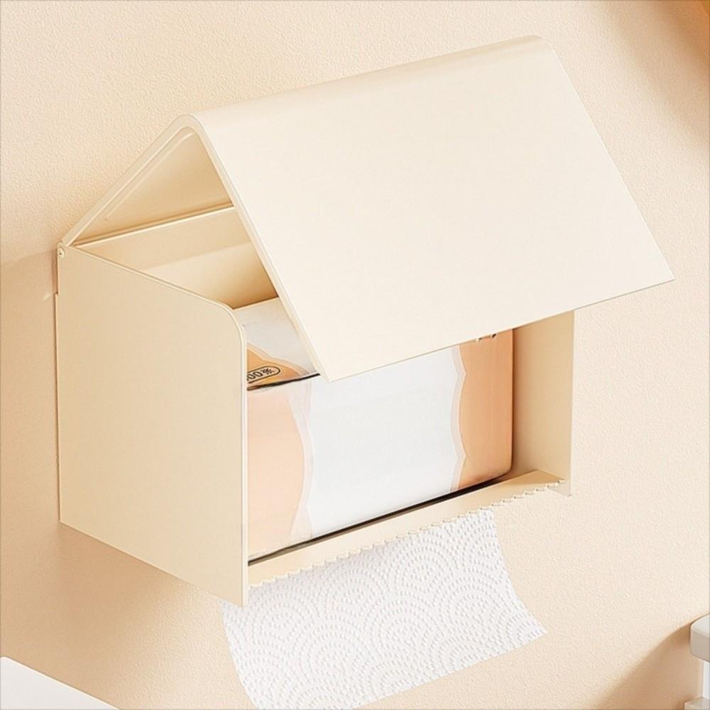 Wall Mounted Toilet Paper Box Waterproof Storage Shelf Organizer Dust-proof Phone Holder  Office