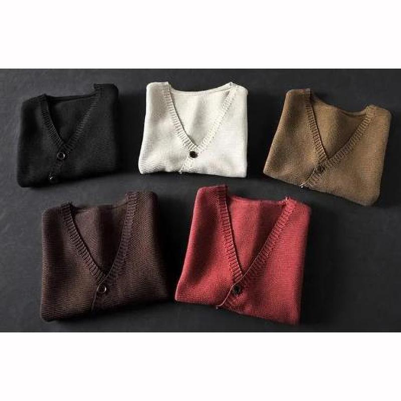 Winter V-Ausschnitt Weste Damen Locker Geschnitten Layering Strickjacke Herbst Warm Mode Übergroß Ärmellos