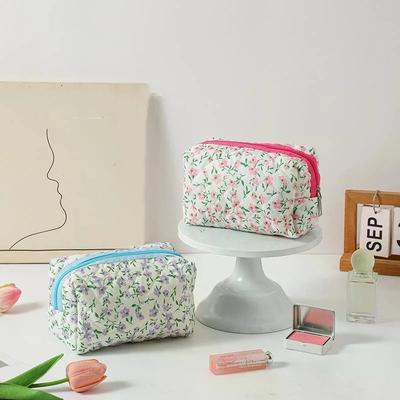 Portable Small Flower Printed Storage Bag Travel Makeup Case Women Toiletry Bag For Girls Traveling