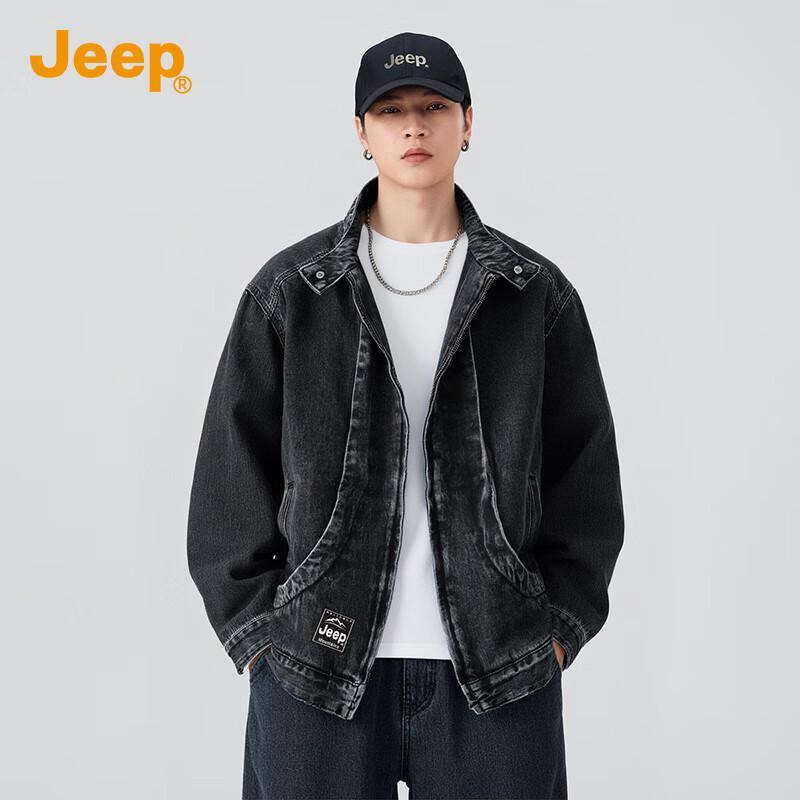 JEEP Men's Casual Loose Fit Denim Jacket