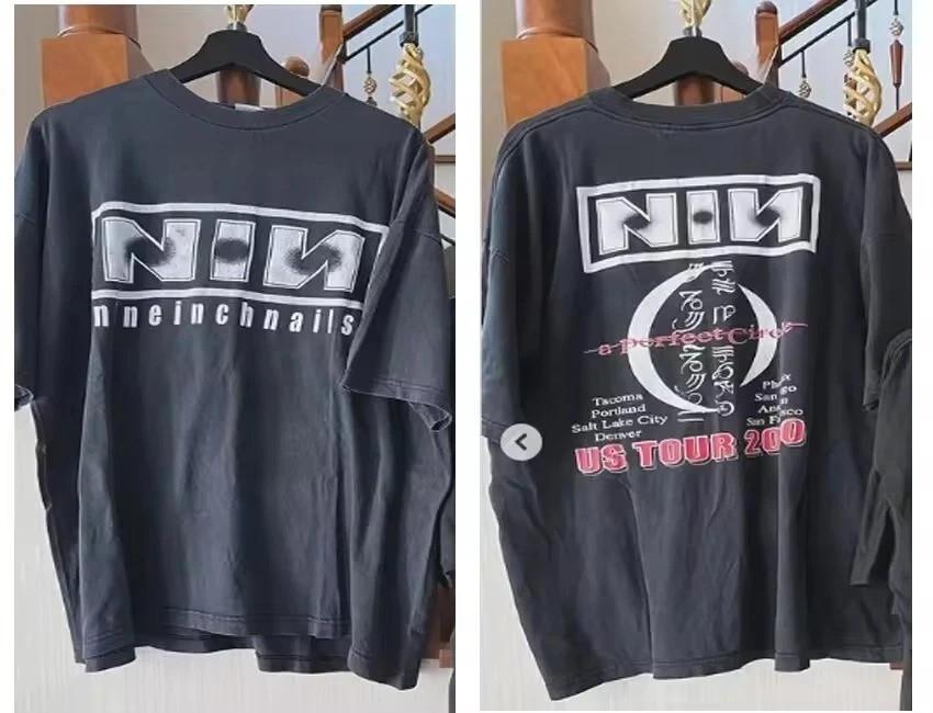 Винтажная графическая футболка Nine Inch Nails US Tour 2000, 2-сторонняя, перепечатка, S-4XL, унисекс S