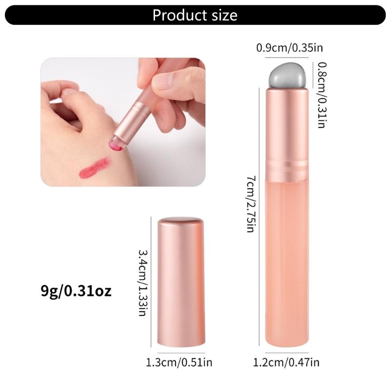 Silicone Lip Brush for Lipstick Lip Gloss Round Head Lip Makeup Brushes with Caps Lipstick Brush Applicator for Travel