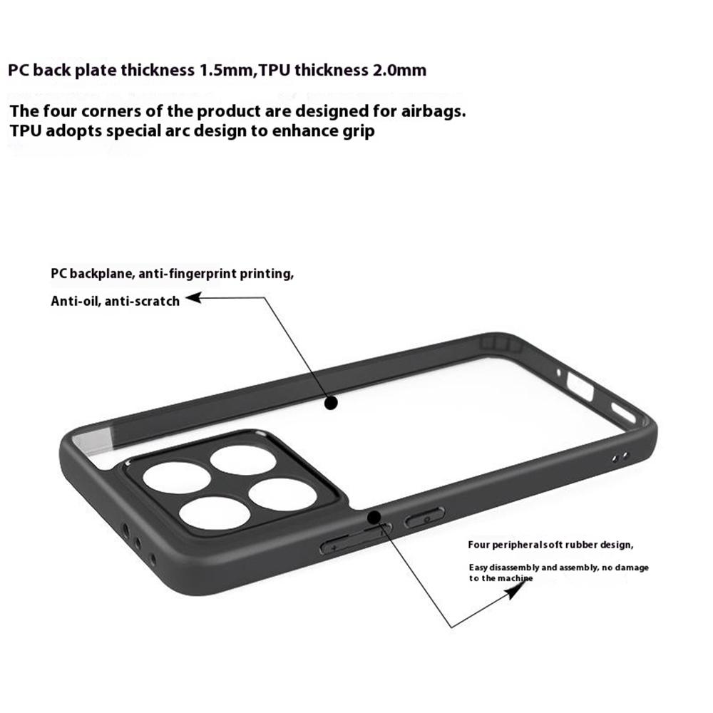 For Xiaomi 14T Case Shockproof PC+TPU Clear Back Phone Cover