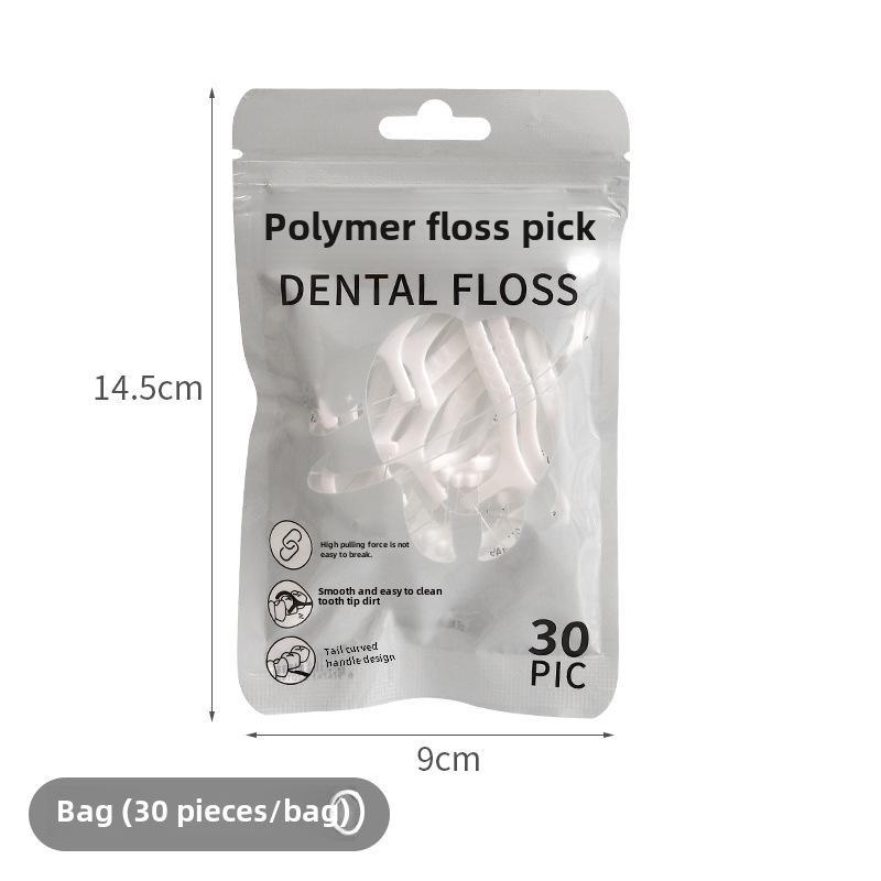 

Семейная упаковка индивидуально упакованных высокопрочных зубных нитей с ультратонкой насечкой, портативное одноразовое питание. Bag of 30 pieces