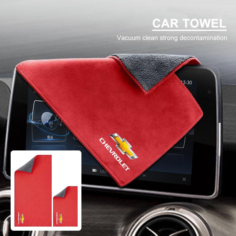 Car Logo Suede Clean Leather Cloth Motorcycle Washing Towel for Chevrolet Colorado Cruze Spark Captiva Aveo Camaro Malibu Trax