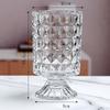Modern Crystal Glass Vase Flower Arrangement Clear Dried Flowerpot for Centerpiece Home