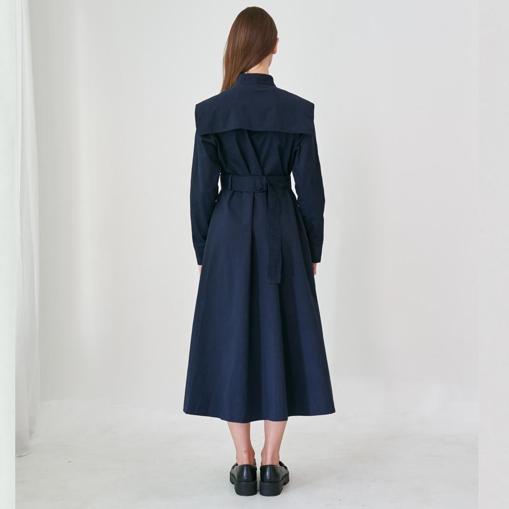 Bunderghost Cavalier Flare Shirt Long Dress (Navy)