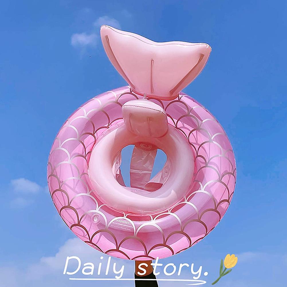 Inflatable Baby Swimming Ring with Seat Pink 63x47cm