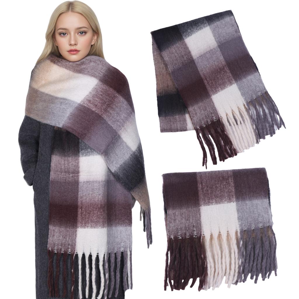 Winter Cashmere Scarf Student Neck Thick Warm Shawl For Women Men Popular Tassel Scarves Bufanda Blanket Pashmina Wraps Poncho