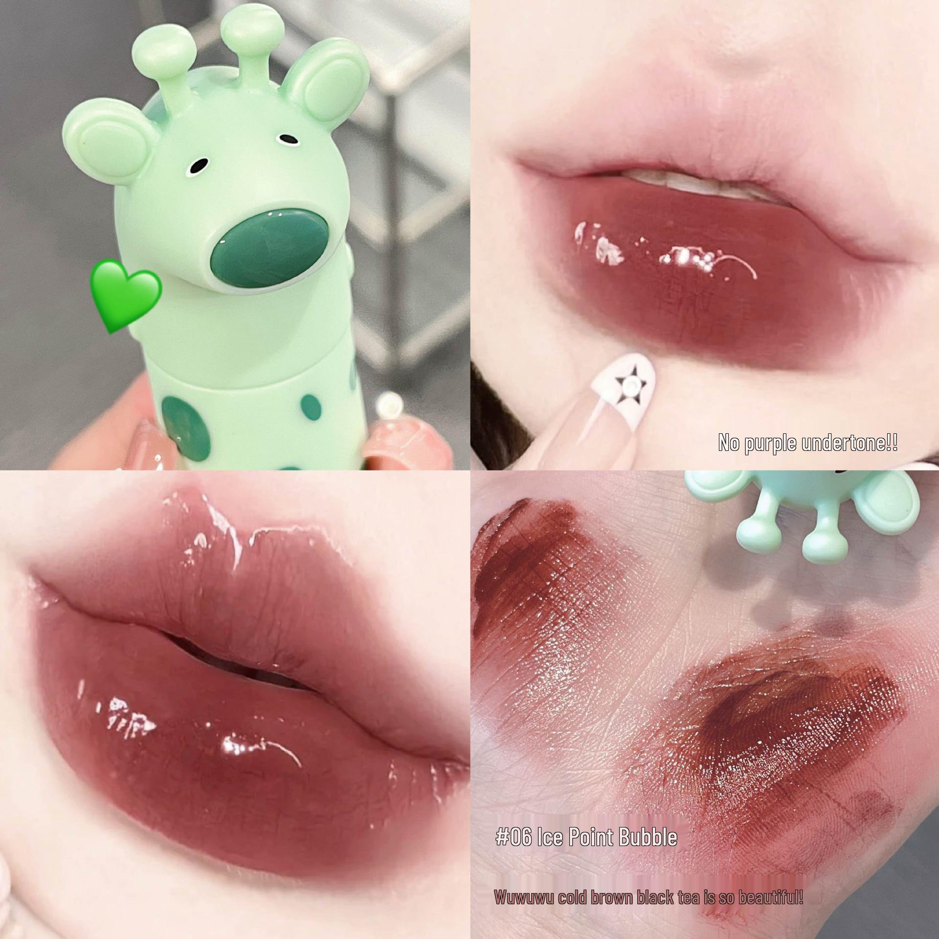 

Gege Bear Water Light Deer Lip Glaze - Cute, Moisturizing, Hydrating, Whitening, Tender Pink for Spring/Summer.
