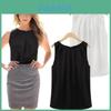 Chic Sleeveless Chiffon Tank Top Elegant Round Neck Pullover For Women