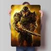 Dooms Poster Heimdekorationszubehör Spielschilder Wandkunst Vintage Metallblechschild für Gamer-Zimmer Wanddekoration Hausdekor