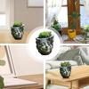 Resin Crafts Girl Face Flowerpot Funny Figure Planter Tree Stump Girl Pot  Living Room Decoration