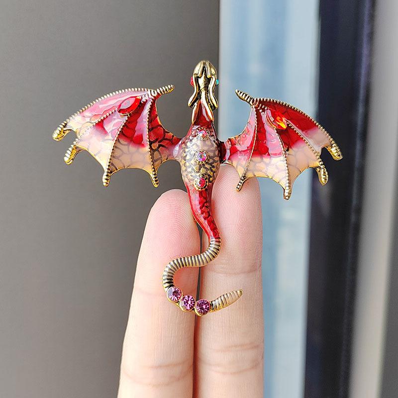 Accessories Retro Drip Oil Zodiac Dragon Feilong Brooch Men'S Suit Coat Pin