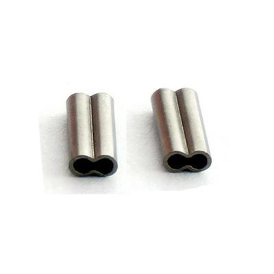 Mini manicotti in rame a doppia canna per crimpature in filo di acciaio mono Colore nero Accessori per sartiame da pesca in acqua salata Attrezzatura terminale