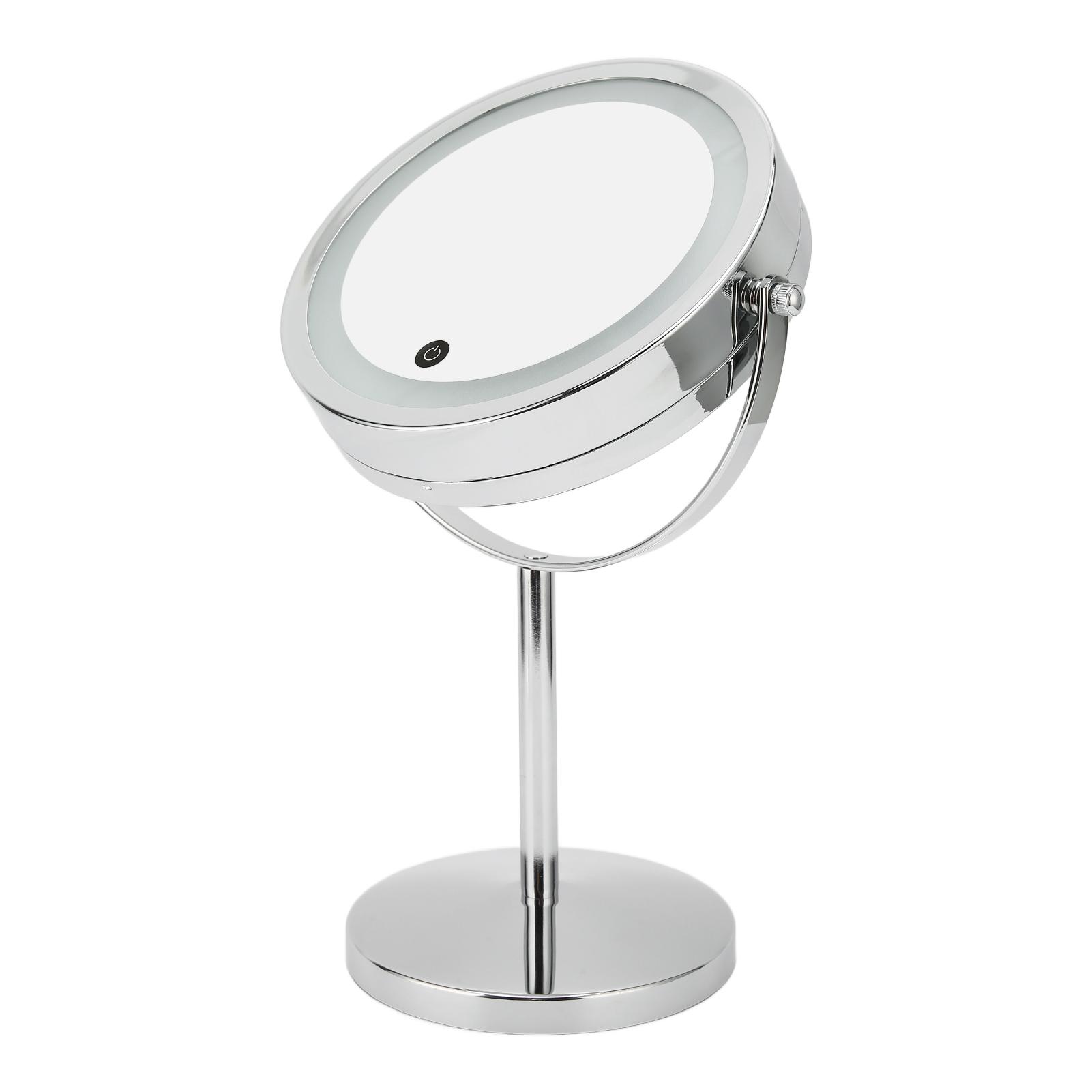 

Зеркало для макияжа со светодиодной подсветкой, круглое двухстороннее увеличительное зеркало, напольная подставка для ванной комнаты дома