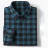 New In Shirt Plaid 100%cotton Brushed Long Sleeve Shirts for Men Slim Fit Casual Tops Hight Quality Designer Vintage Clothes