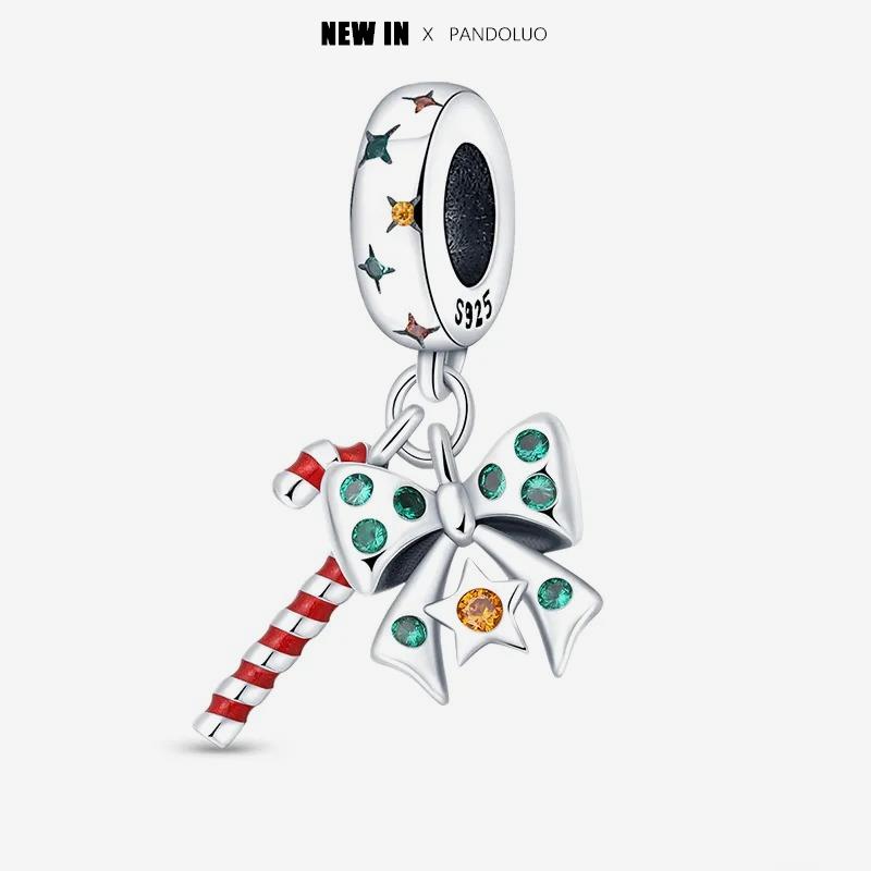 New In Christmas Series Charm Beads Fits Pandach Original Bracelet For Women Copper Pendant Bead Jewelry Festival Gift