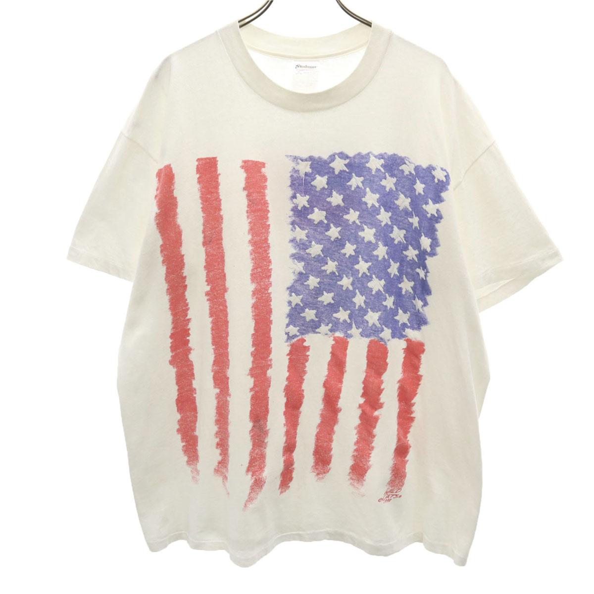 

STEDMAN 90-е Сделано в США Футболка с коротким рукавом Старый Звездно-полосатый Мужская Б/У