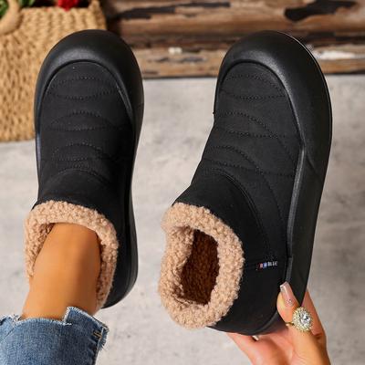 Sapatos de Inverno Femininos Plus Veludo Femininos Casuais Quentes Antiderrapantes Botas Outdoor Grossas Slip-on Botas de Neve Para Mulheres