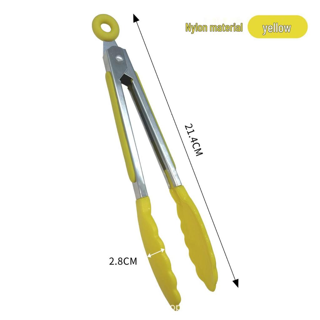 High-Temperature Resistant 430 Stainless Steel Anti-Scald BBQ Tongs for Outdoor and Kitchen Use
