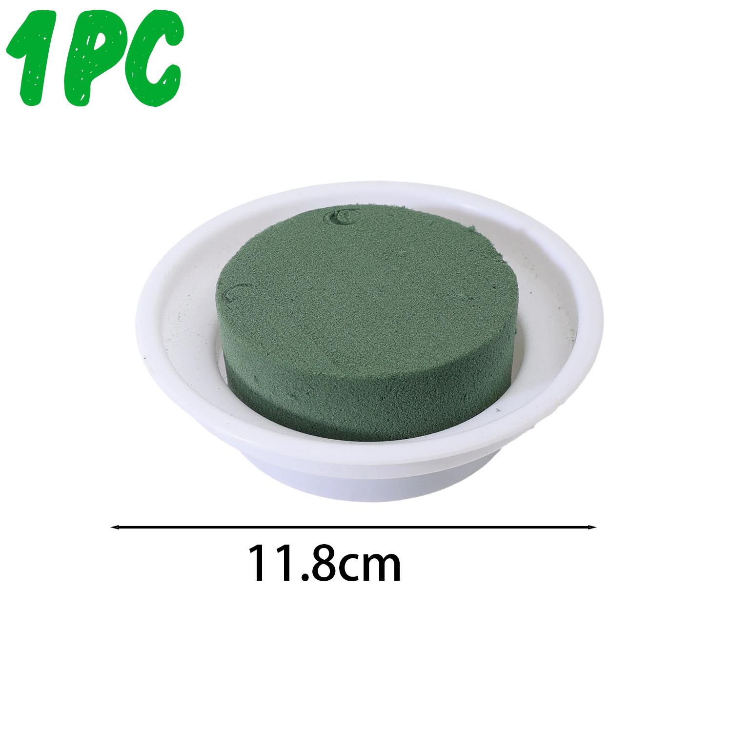 

Round Green Floral Foam Block with Bowl for Fresh and Artificial Flowers DIY Flower Arrangement Kit Birthday Wedding Party Decor