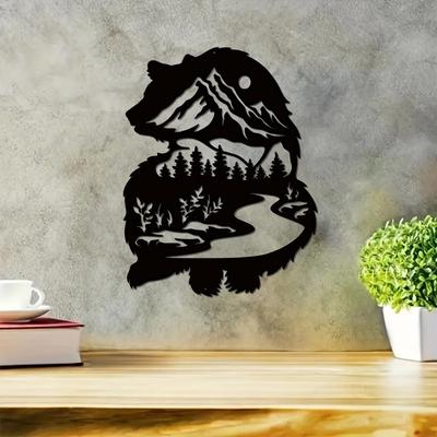 1ks plechová cedule Bear Ideální pro venkovní použití Design Bear Forest Design inspirovaný přírodou Perfektní dárek pro milovníky divoké zvěře Stylový