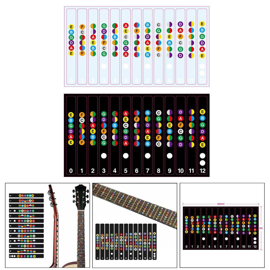 Fingerboard Note Decal Card Sticker Decoration for Guitar