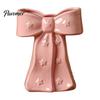 Dried Flower Holder Ceramic Bow Vase with Star, Decorative Flowers Vase, Creative French Style Arrangement for Living Room Table Centerpiece